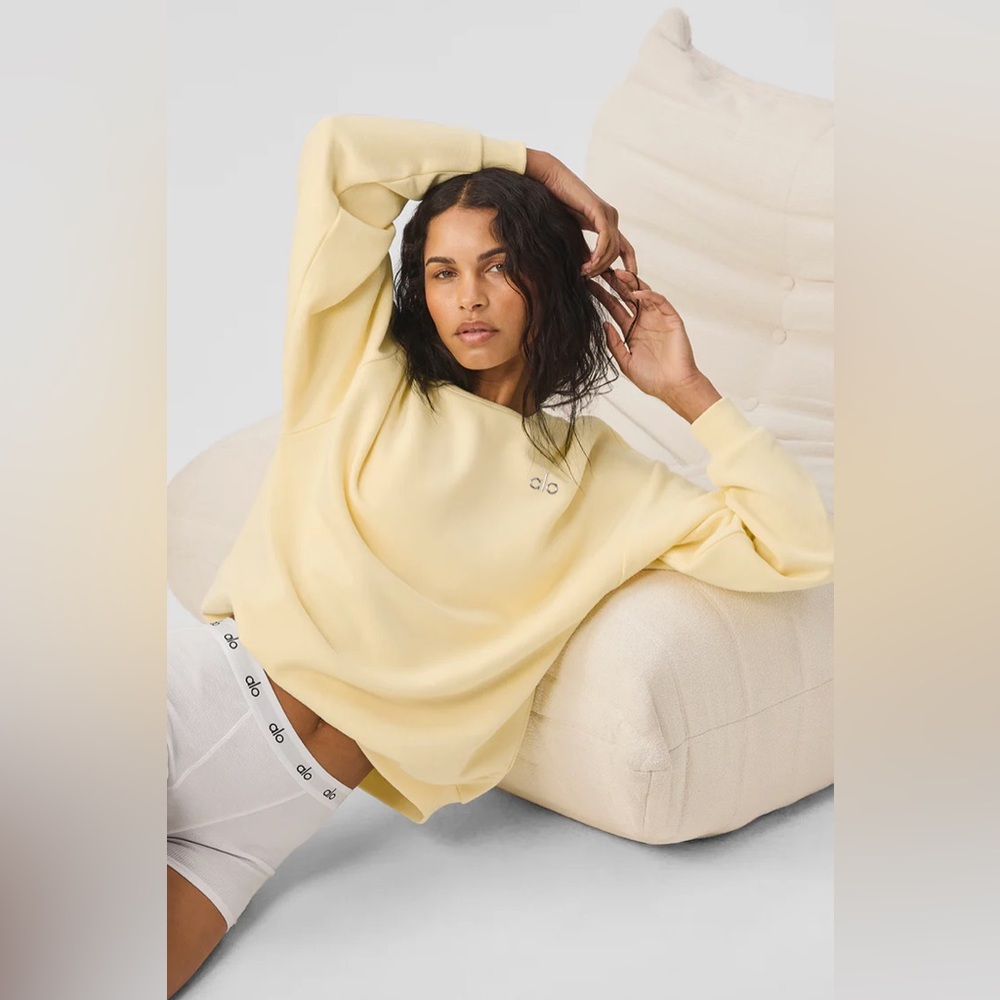 SOLDOUT COLOR - Alo Accolade Crew Neck Pullover
Color: Lemon Ice, Size M